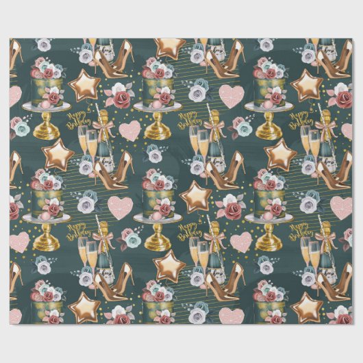 Birthday Pattern  Geschenkpapier (Flach)