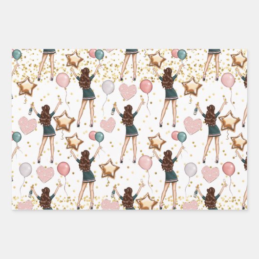 Birthday Pattern Geschenkpapier Set (Vorderseite)