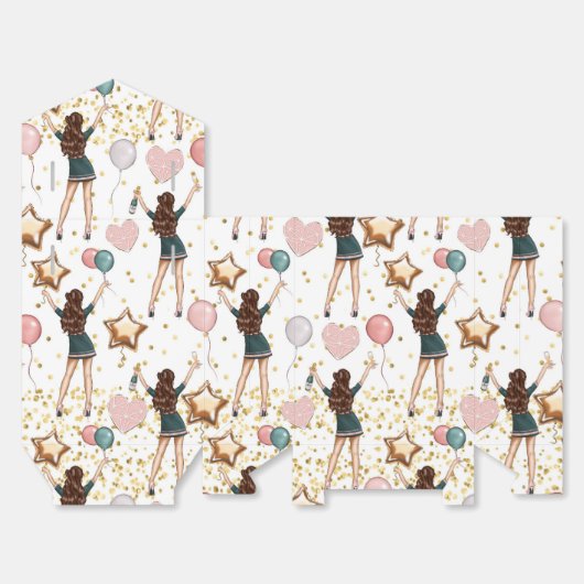 Birthday Pattern Geschenkschachtel (Ungefaltet)