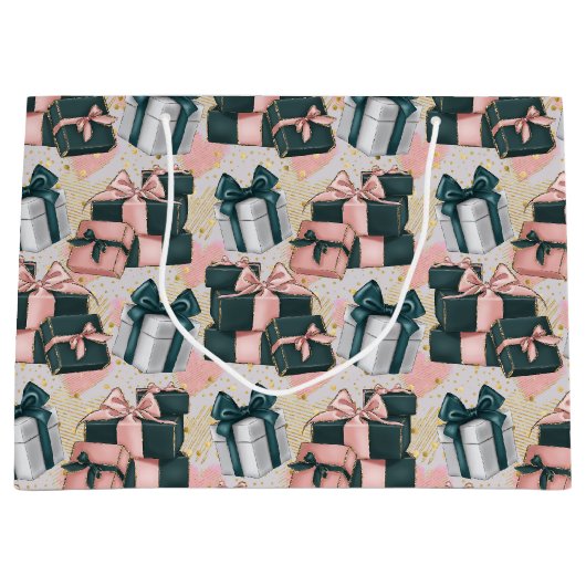 Birthday Pattern Große Geschenktüte (Vorderseite)