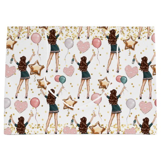 Birthday Pattern  Große Geschenktüte (Vorderseite)