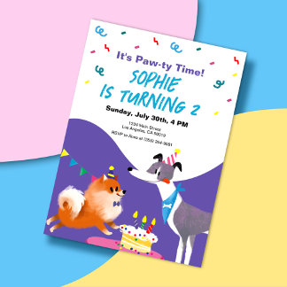 Birthday Paw-ty Kindergeburtstag Einladung