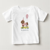 Birthday Paw-ty niedliche Hündin Dackel Age Baby T-shirt (Vorderseite)