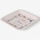 Birthday Paw-ty niedliche Welpenhunde Pappteller (Gewinkelt)