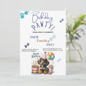 Birthday Pawty Dackel Hund Personalisiert Geburtst Einladung (Stehend Vorderseite)