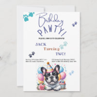 Birthday Pawty French Bulldog Hund Geburtstag