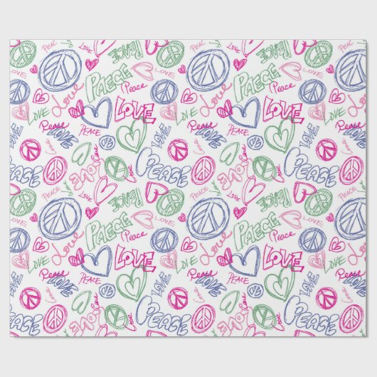 Birthday Peace Wrapping Paper Geschenkpapier (Flach)