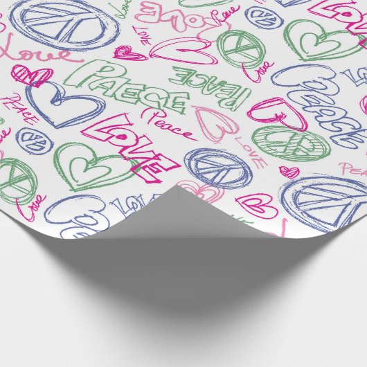 Birthday Peace Wrapping Paper Geschenkpapier (Ecke)