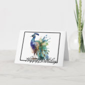 Birthday Peacock Karte (Vorderseite)