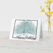 Birthday Peacock Karte (Gelbe Blume)
