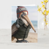 Birthday Pelican Humor Karte (Gelbe Blume)