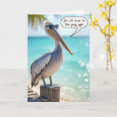 Birthday Pelican Wearing Sonnenbrille Karte (Gelbe Blume)