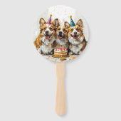 Birthday Pembroke Welsh Corgi Hunde Fächer (Rückseite)