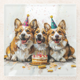 Birthday Pembroke Welsh Corgi Hunde Glasuntersetzer