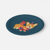 Birthday Pembroke Welsh Corgi Pappteller (Schrägansicht)