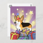 Birthday Pembroke Welsh Corgi Postkarte (Vorne/Hinten)