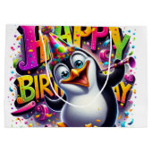 Birthday Penguin von Natasha Us Große Geschenktüte (Rückseite)