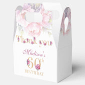 Birthday Peonies Pink Gold Glitzer Custom Geschenkschachtel (Geöffnet)