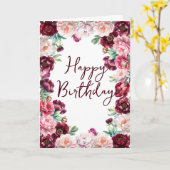 Birthday Peony Watercolor Floral Karte (Gelbe Blume)
