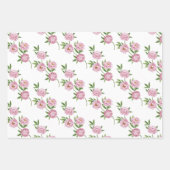 Birthday Peony Wrapping Paper Flat Sheet Set 3 Geschenkpapier Set (Vorderseite)