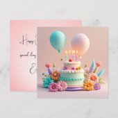 Birthday Personalize Custom card Einladung (Vorne/Hinten)