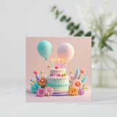 Birthday Personalize Custom Einladung (Stehend Vorderseite)