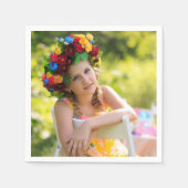 Birthday Personalized Photo Text Design Cocktail Serviette (Vorderseite)