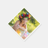 Birthday Personalized Photo Text Design Cocktail Serviette (Ecke)