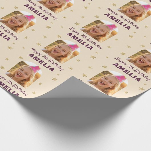 Birthday Personalized Photo Wrapping Geschenkpapier (Ecke)