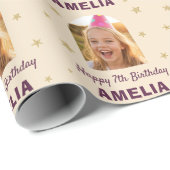 Birthday Personalized Photo Wrapping  Geschenkpapier (Rolleneckpunkt)