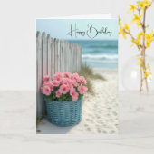 Birthday Petunia Beach Basket Karte (Gelbe Blume)