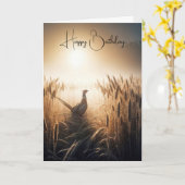 Birthday Pheasant im Weizenfeld Karte (Gelbe Blume)