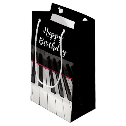 Birthday Piano Keyboard Kleine Geschenktüte (Vorderseite Schrägansicht)