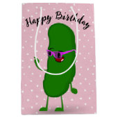 Birthday Pickle mit rosa Brille Mittlere Geschenktüte (Vorderseite)
