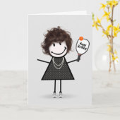 Birthday Pickleball Strichmännchen Girl Karte (Gelbe Blume)