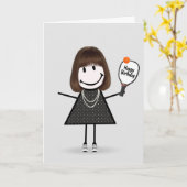 Birthday Pickleball Strichmännchen Girl Karte (Gelbe Blume)