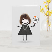 Birthday Pickleball Strichmännchen Girl Karte (Gelbe Blume)
