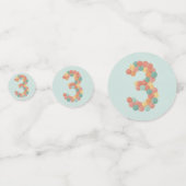 Birthday Picnic, Cute Retro Style, Age 3 Konfetti (Vorderseiten)