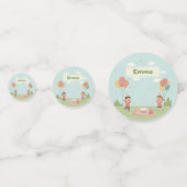 Birthday Picnic, Cute Retro Style Konfetti (Rückseiten)