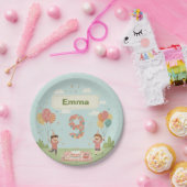 Birthday Picnic, Cute Retro Style Pappteller (Party)