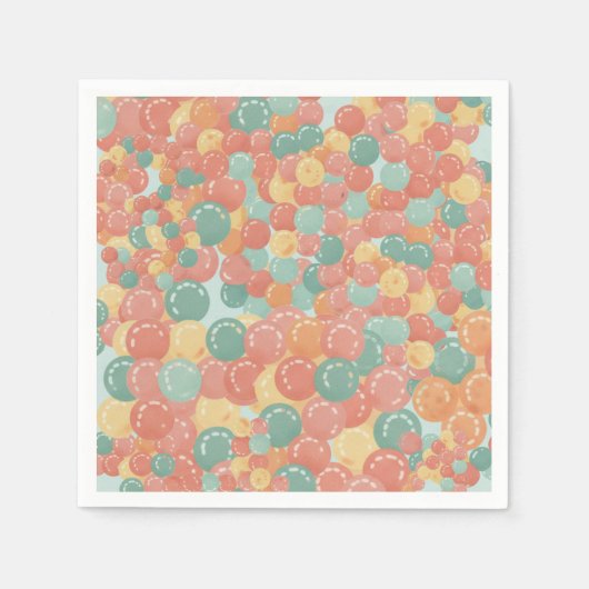 Birthday Picnic, Cute Retro Style Serviette (Vorderseite)