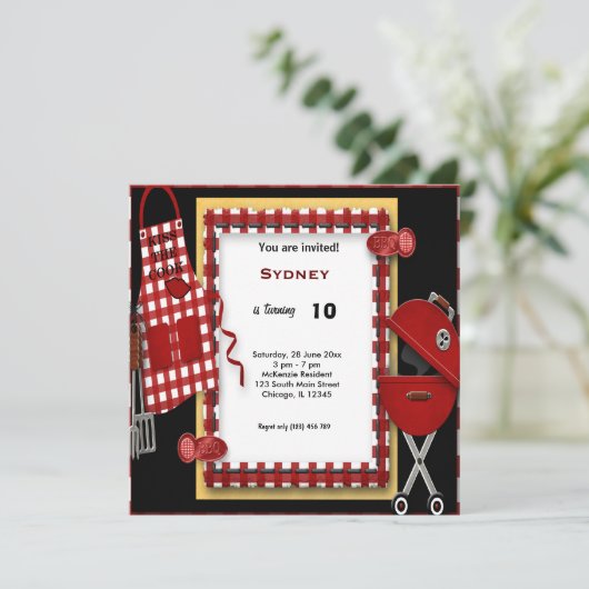 Birthday Picnic Einladung (Stehend Vorderseite)