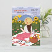 Birthday Picnic Einladung (Stehend Vorderseite)