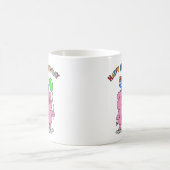 Birthday Pig Cartoon | Hintergrundfarbe auswählen Kaffeetasse (Mittel)