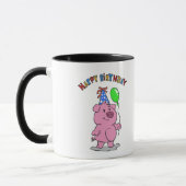 Birthday Pig Cartoon | Hintergrundfarbe auswählen Tasse (Links)