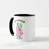 Birthday Pig Cartoon | Hintergrundfarbe auswählen Tasse (Vorderseite Links)