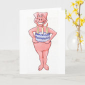 Birthday Pig Karte (Gelbe Blume)