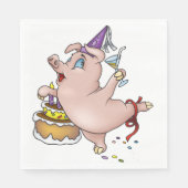 Birthday Pig Paper Napkins Serviette (Vorderseite)