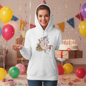 Birthday Pig Partying Womens Hoodie