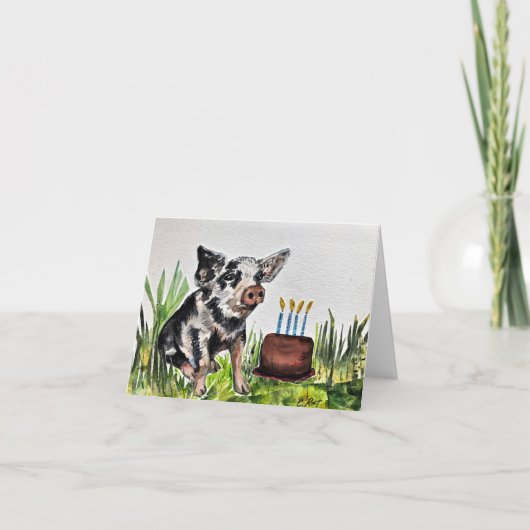 Birthday Piggie Dankeskarte (Vorderseite)